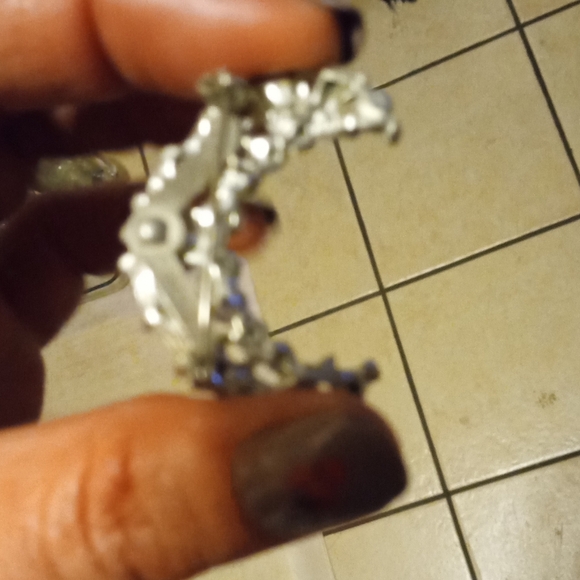 vintage Aurora borealis crystal crescent moon pin - Picture 7 of 10